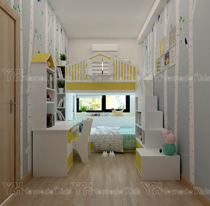 Thiết kế nội thất phòng ngủ bé gái 7 tuổi